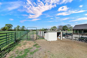 View into larger pen perfect for cows to grain feed
