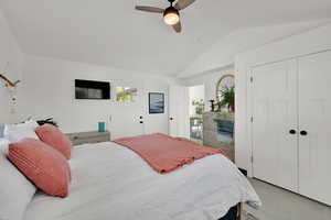 Fan and exterior door for guests