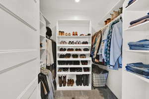 Custom shelving in Primary closet