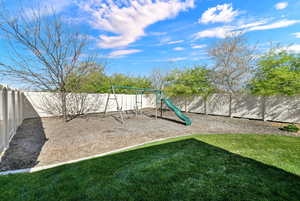Playground area with maturing trees for shade