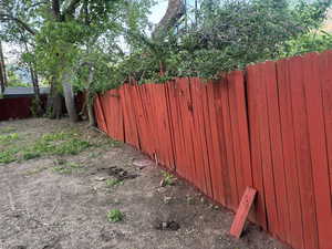 View of fenced yard