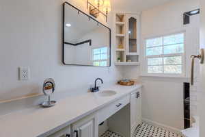 Full bathroom updated counters.