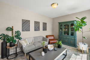 Living area with baseboards