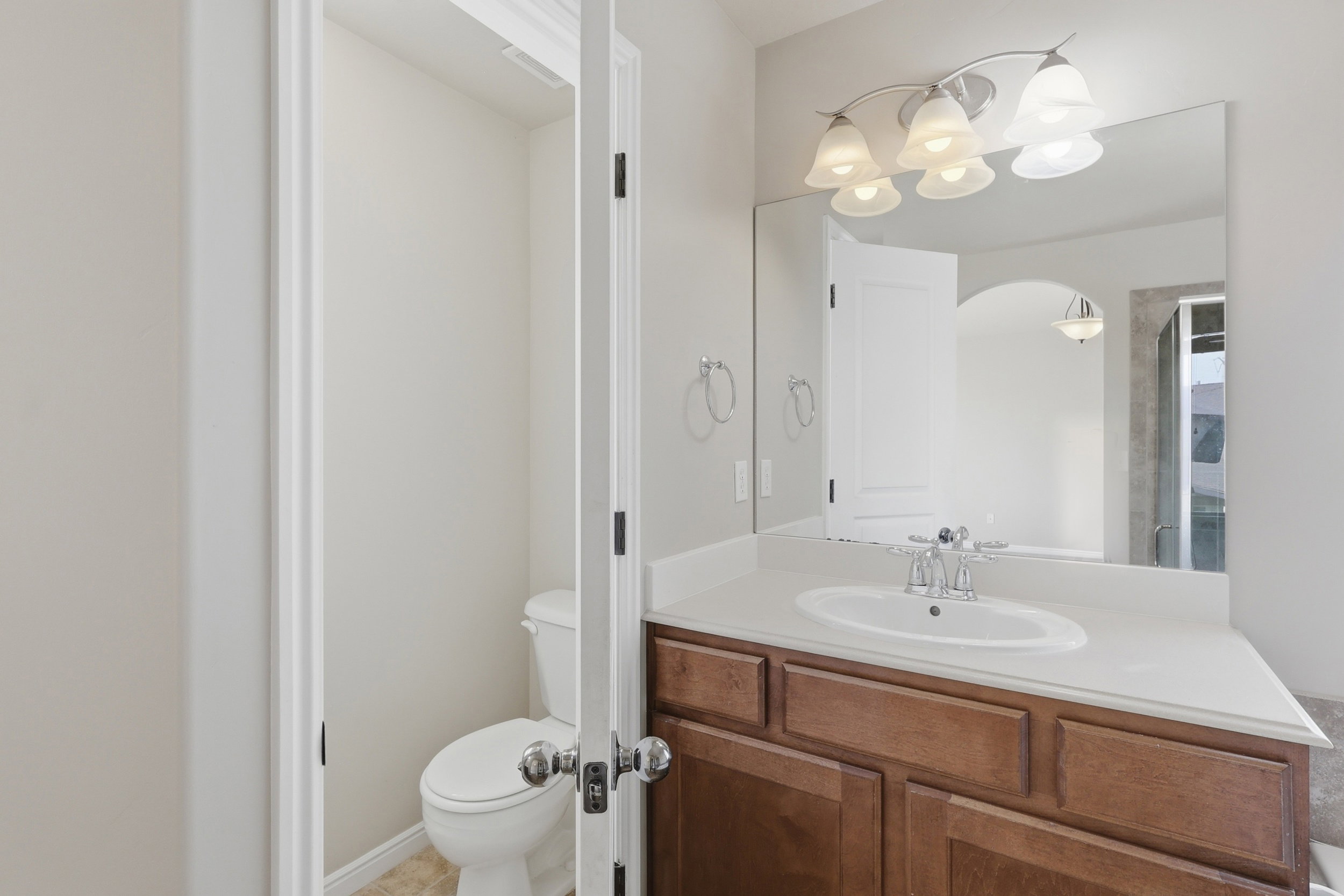 Bathroom with toilet and vanity
