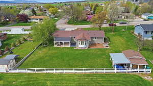 Aerial view of residential area