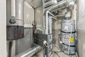 Utilities featuring secured water heater and heating unit