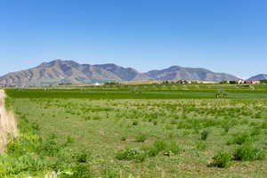 View of mountain background with rural landscape