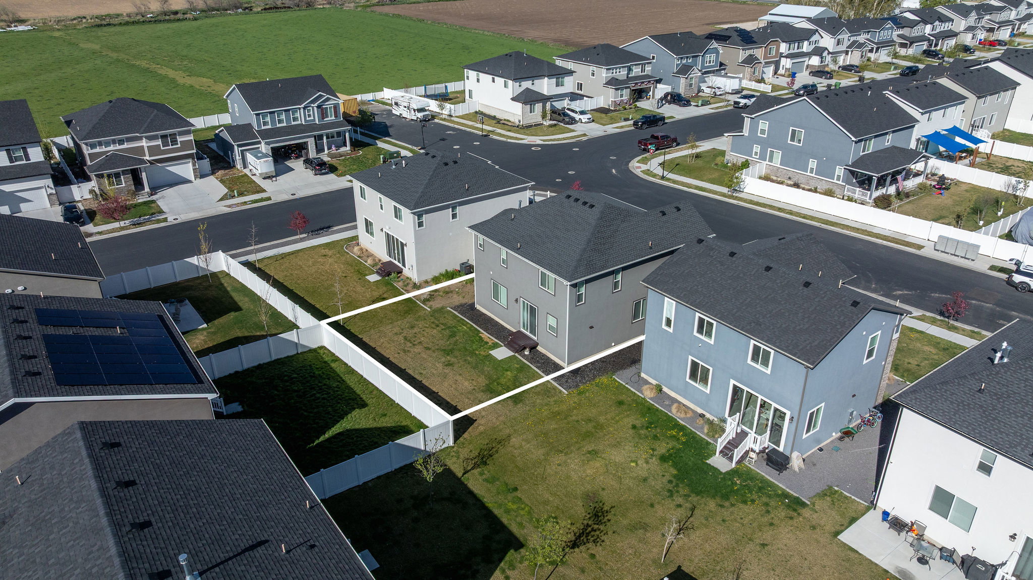 Aerial view of residential area