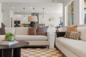 HUGE family room with vaulted ceilings and tons of natural light!