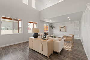 HUGE family room with vaulted ceilings and tons of natural light!