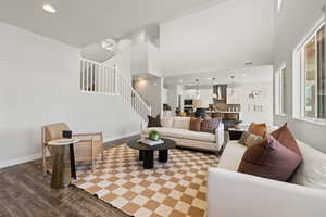 HUGE family room with vaulted ceilings and tons of natural light!