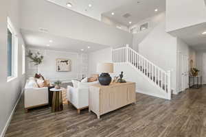 HUGE family room with vaulted ceilings and tons of natural light!