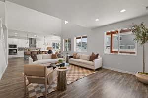 HUGE family room with vaulted ceilings and tons of natural light!