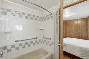 Bathroom with wooden walls