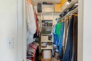 View of walk in closet