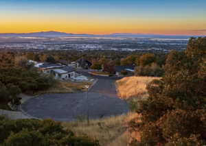 View of mountain backdrop with a tree filled landscape