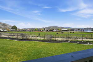 View of yard with a mountain view