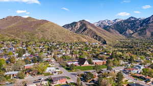 Mountain view with nearby suburban area