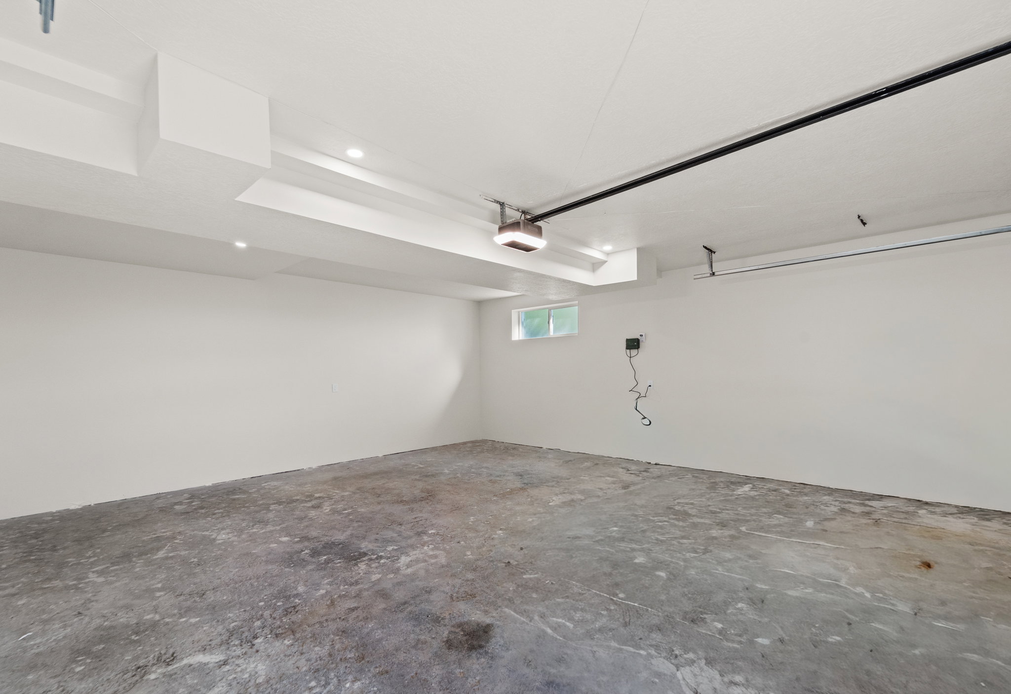 Garage with recessed lighting