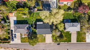 Aerial perspective of suburban area
