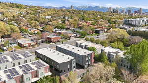 View of urban area featuring a mountain backdrop