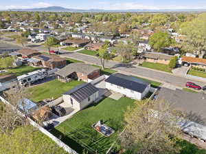 Aerial view of residential area