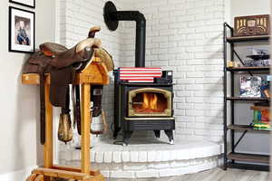 Detailed view of a wood stove
