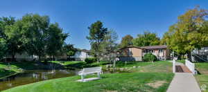 View of home's community with a water view