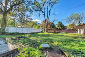 View of fenced backyard