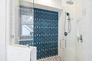 Bathroom with a shower stall
