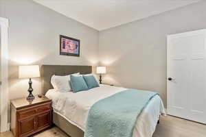 Bedroom featuring light wood-type flooring