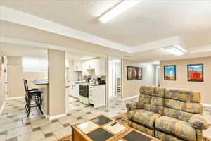 Living room featuring baseboards