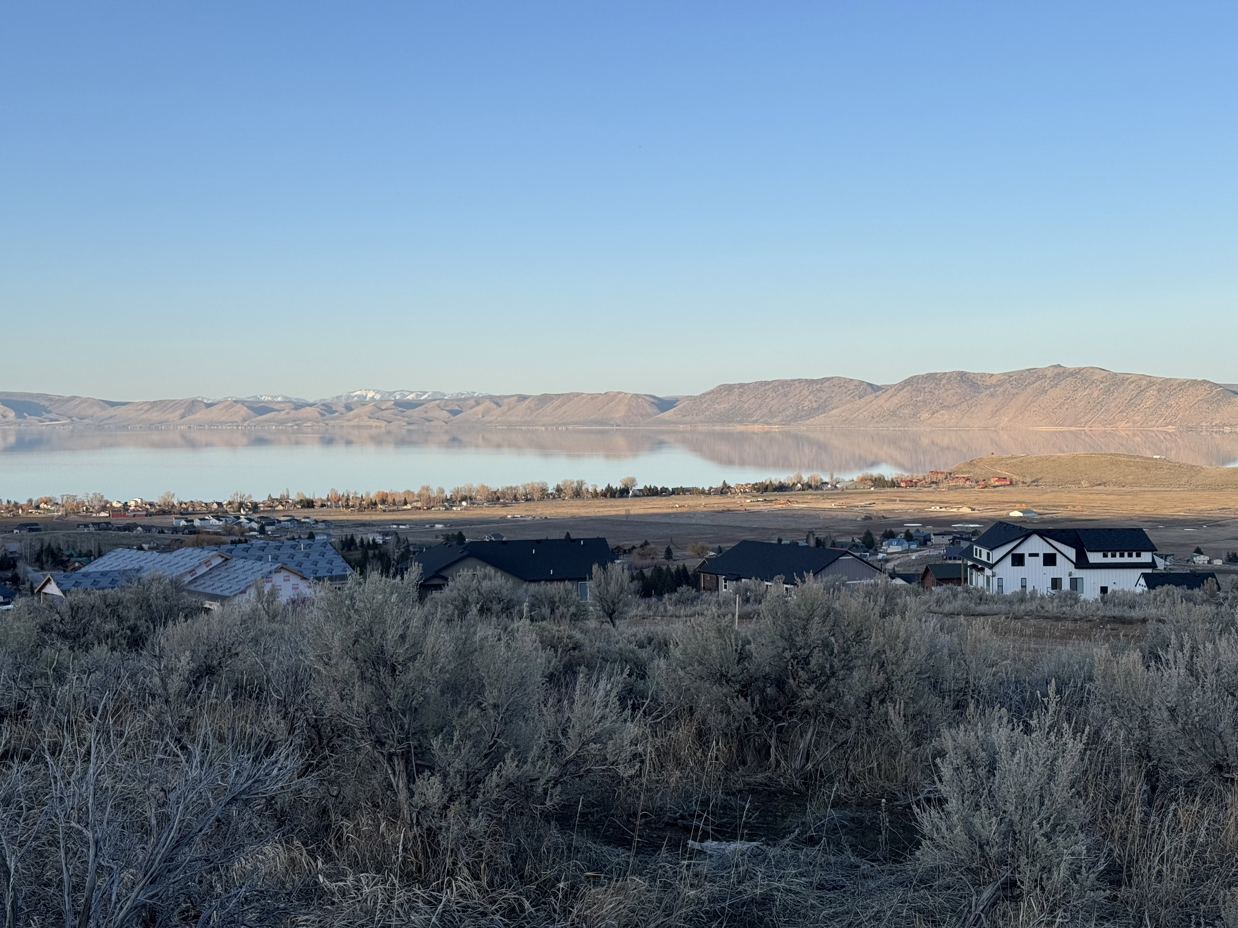 Mountain view with a large body of water