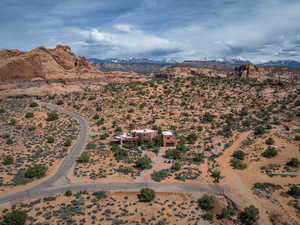 Overview of rural landscape with a mountainous background
