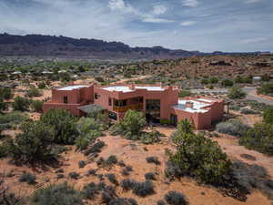 View of mountain background featuring rural landscape