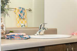 Bathroom view of vanity