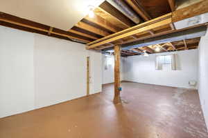 View of below grade area