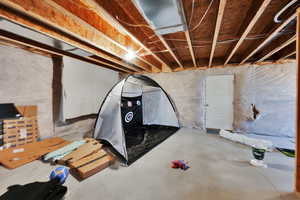 View of unfinished below grade area