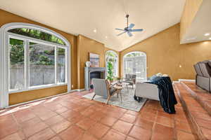Family Room off the kitchen and theater area.