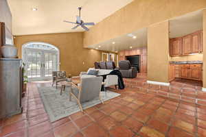 Main Family Room and Theater area, and wet bar.