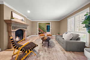 Front Living Room and Fireplace