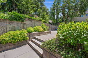 Stairs up to the Sports Area and Gardens.