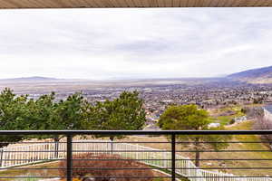 Balcony with a mountain view