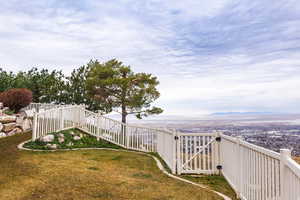 View of yard with a mountain view