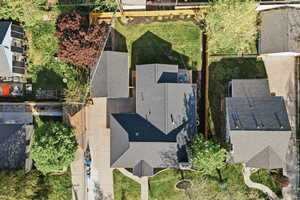 Aerial perspective of suburban area