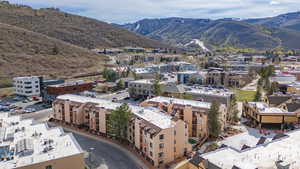 Aerial view of a mountainous background