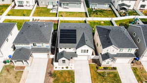 Aerial perspective of suburban area