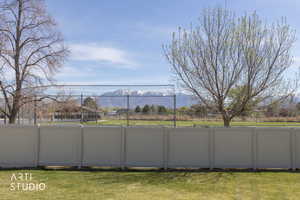 View of  backyard with a mountain view