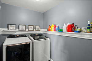 Laundry room featuring separate washer and dryer