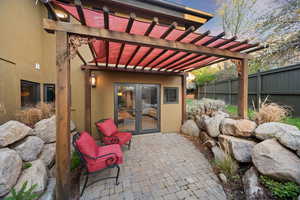 View of patio / terrace with a pergola and french doors